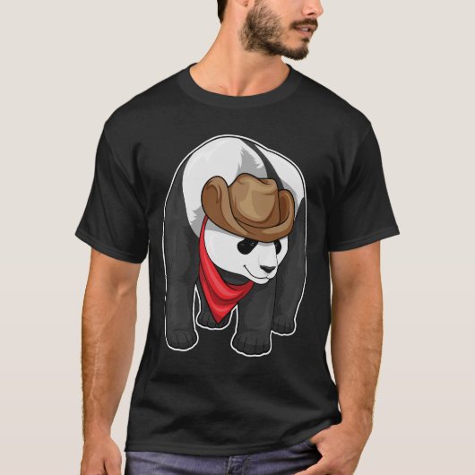 T-shirt Casquette Panda Cowboy Cowboy (Devant)