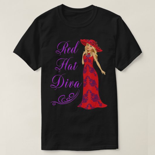 T-shirt Casquette Rouge Diva Vintage Style Cadeau (Design devant)