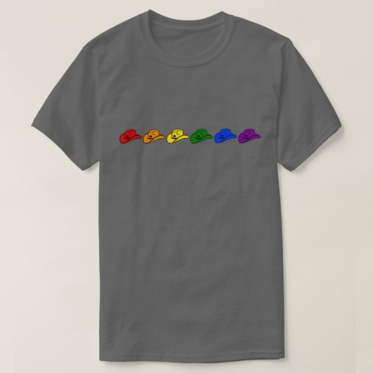 T-shirt casquettes de cowboy gay pride (Design devant)