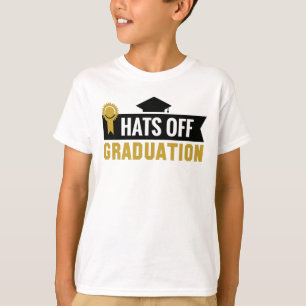 T-shirt Casquettes Noir Or Hors Graduation Rubbon Boys'