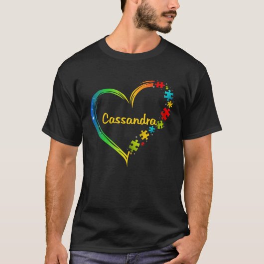 T-shirt Cassandra autism awareness heart puzzle idea 2020 (Devant)