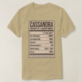 T-shirt Cassandra Nutrition Facts Nom Pseudo Alias Titre (Design devant)