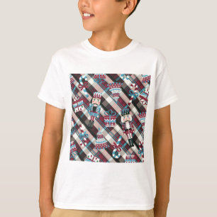 T-shirt Casse-Noisette de Noël Carreaux Bleu Bourgogne