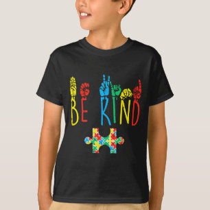 T-shirt Casse-tête de langue des signes manuels Sois genti