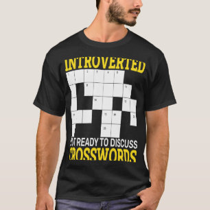T-shirt casse-tête de mots croisés Introverted mais prêt à