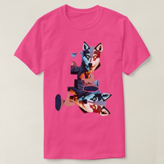T-shirt casse-tête loup (Design devant)