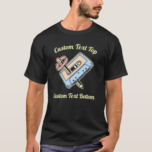T-shirt Cassette audio avec crayon (Devant)
