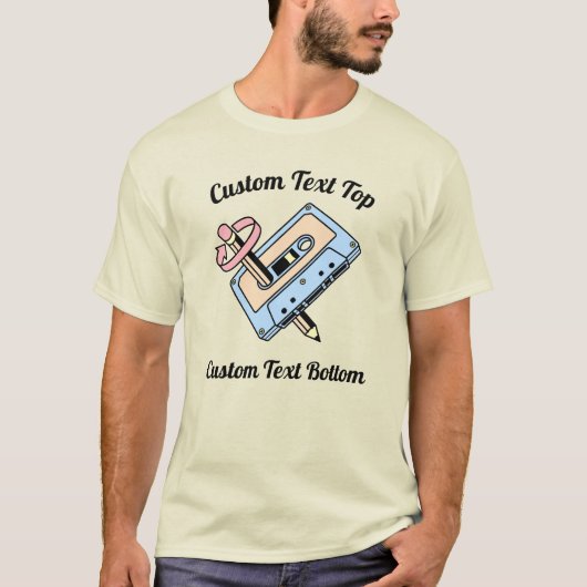 T-shirt Cassette audio avec crayon (Devant)