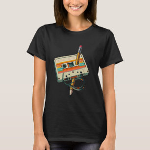 T-shirt Cassette Audio Rétro à Rewind Nostalgie Partie