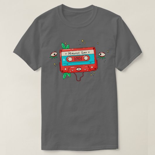 T-shirt cassette audio rétro Midwest Emo (Design devant)