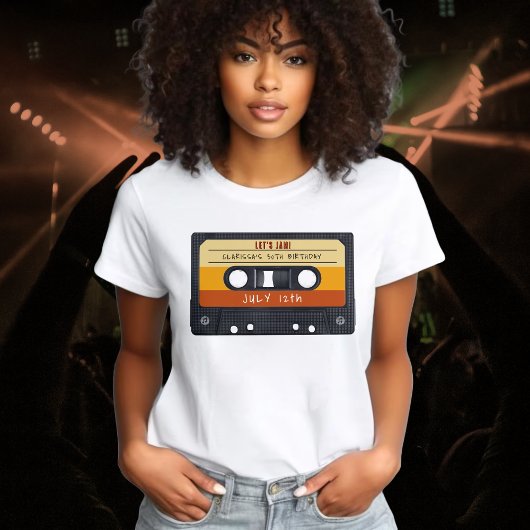 T-shirt Cassette Bande Rétro Anniversaire Fête