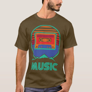 T-shirt Cassette de musique rétro les années 70 80s Musici