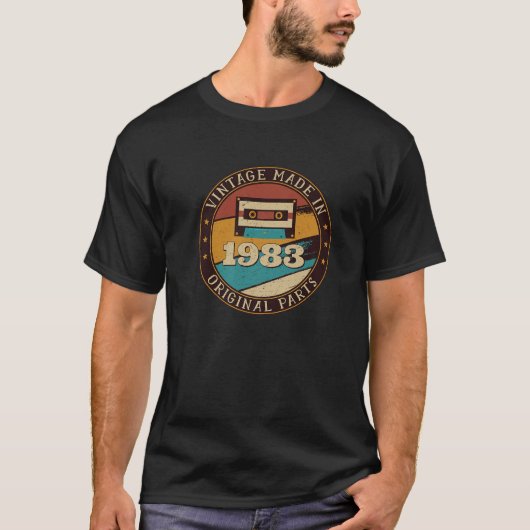 T-shirt Cassette Mixtape De 38 Ans Fabriquée En 1983 38E B (Devant)