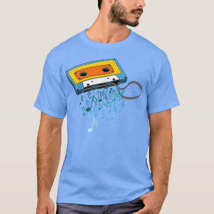 T-shirt Cassette Tape Retro Music Notes Cla des années 80 