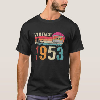 T-shirt Cassette vintage 1953 Né 69E Anniversaire