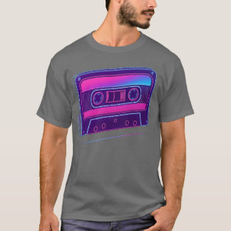 T-shirt Cassetteape néon Design Rétro rétro