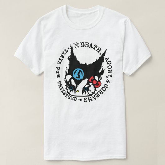T-shirt Cassettes de mort, d'agonie et de cris et vinyle (Design devant)