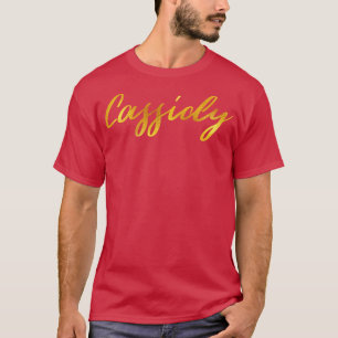 T-shirt Cassidy Nom Lettres à main dans Faux Gold Lettres