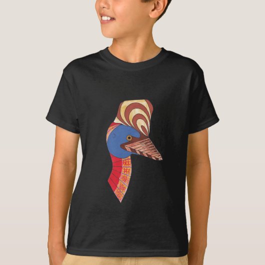 T-shirt Cassowary Art autochtone authentique (Devant)