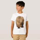 T-shirt Castor au jeu d'échecs avec pièce d'échecs Évêque (Devant entier)