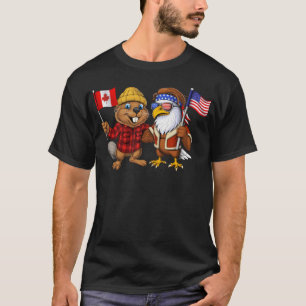 T-shirt Castor Canadien Aigle Américain