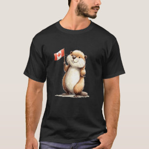 T-shirt Castor drôle avec costume de drapeau patriotique d
