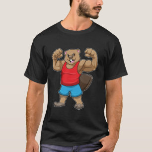 T-shirt Castor en Bodybuilder avec gros bras