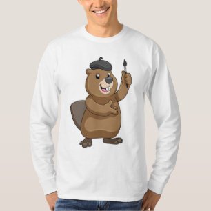 T-shirt Castor en peintre avec pinceau