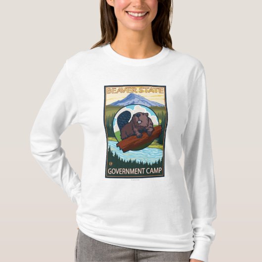T-shirt Castor et capot de Mt. - camp de gouvernement, (Devant)