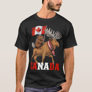 T-shirt Castor et orignal canadiens
