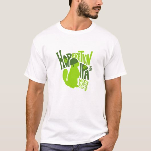 T-shirt Castor mauvais brassant Cie. Hoperation IPA (Devant)