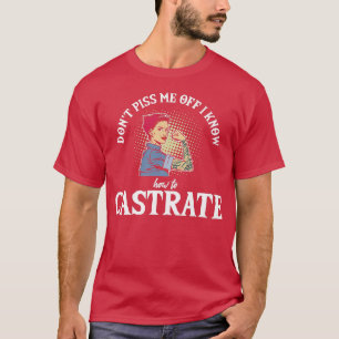 T-shirt Castrate Feminist Feminism Vet Tech Égalité
