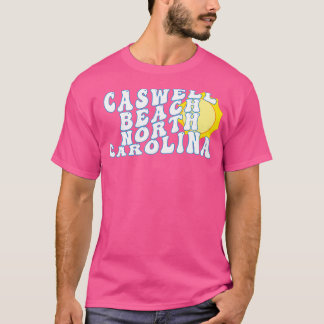 T-shirt Caswell Beach North olina Retro Wavy 1970 Texte
