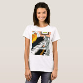 T-shirt Cat 457 playing Piano Birds (Devant entier)