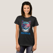 T-shirt Cat 4th of July Meowica Patriotic (Devant entier)