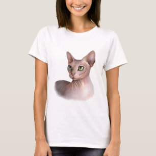 T-shirt Cat 578 Sphynx white background