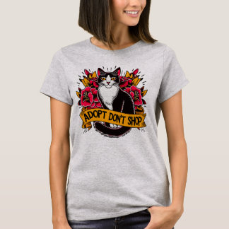 T-shirt Cat Adopter Ne pas Acheter