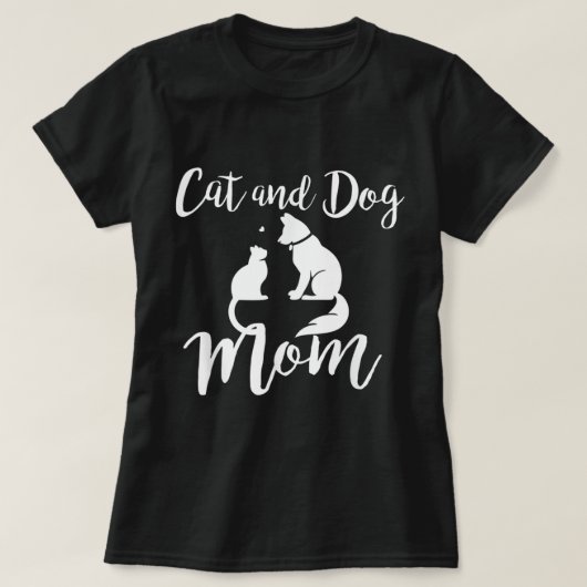 T-shirt Cat and Dog Mom Pet Lover Design (Design devant)