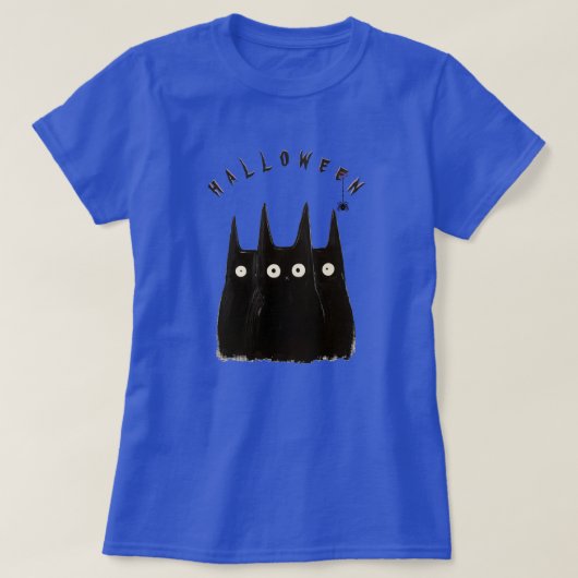 T-shirt Cat and Halloween, personalized (Design devant)