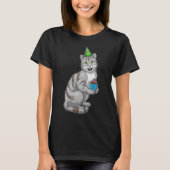 T-shirt Cat Anniversaire Cupcake (Devant)