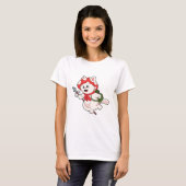 T-shirt Cat as Mushroom picker with Mushroom (Devant entier)