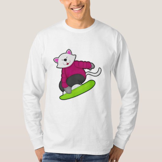 T-shirt Cat as Snowboarder (Devant)