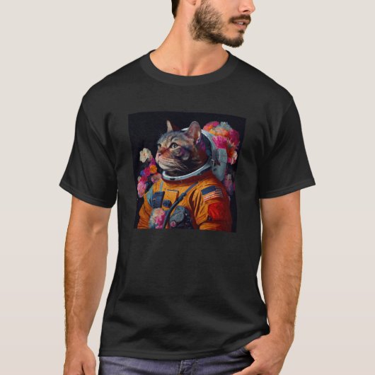T-shirt Cat Astronaut Colorful (Devant)