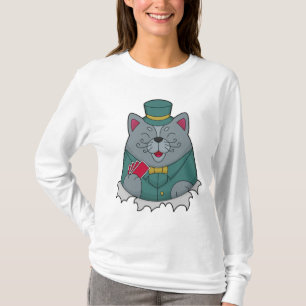 T-shirt Cat at Poker avec cartes de Poker