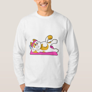 T-shirt Cat at Yoga Exercice d'étirement