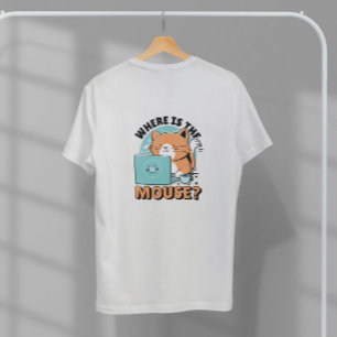 T-shirt Cat avec ordinateur