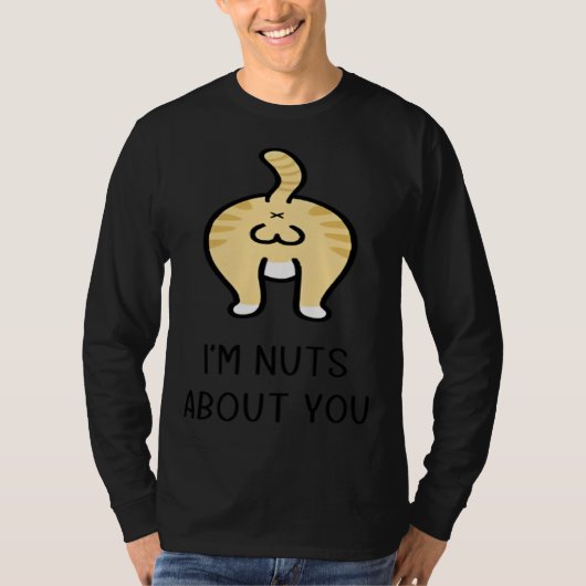 T-shirt Cat Ball I m Nut About You Happy Valentine Anniver (Devant)