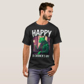 T-shirt Cat Beer Saint Patricks Costume Happy Catricks D (Devant entier)