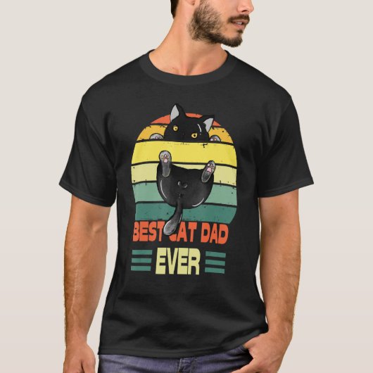 T-shirt Cat  Best Cat Dad Ever  Black Cat (Devant)