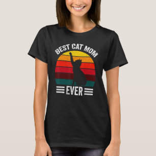 T-shirt Cat Best Chat Maman toujours Meow avec mon chat Fe